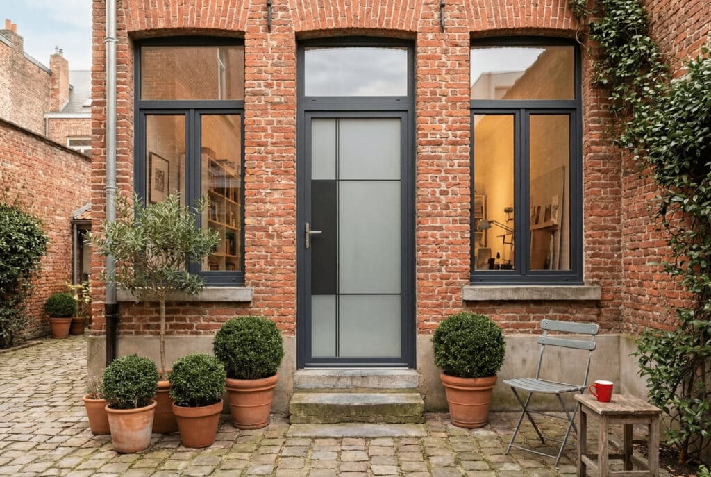 Porte d'entrée CLEA en aluminium grand vitrage Atlantem